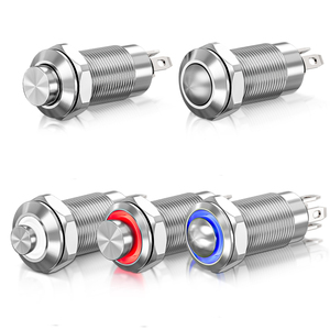 Interrupteur à bouton-poussoir métallique FUTN 8 mm, interrupteur à bouton-poussoir momentané, CE IP65, <span class=keywords><strong>Smok</strong></span> Novo 4 Mini Air Switch 12 V, bouton-poussoir - Product Image 1