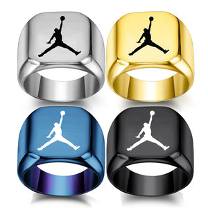 <strong>Jordan</strong> Logo Square Ring 18mm Stainless Steel Unisex Fashion Jewelry Gift - Product Image 1