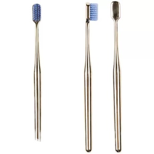 יוקרה ורד זהב מברשת שיניים ידנית עם זיפים רכים-יוקרתי מצופה זהב נסיעות מברשת שיניים למבוגרים - Product Image 3