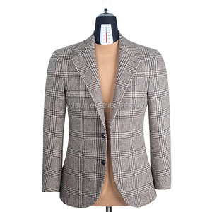 Haute qualité personnalisé hommes formel sur mesure costume 50% <span class=keywords><strong>laine</strong></span> 50% lin respirant confortable <span class=keywords><strong>veste</strong></span> pour printemps décontracté affaires - Product Image 1