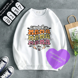 Vente en gros <span class=keywords><strong>de</strong></span> chandail imprimé <span class=keywords><strong>de</strong></span> lettres <span class=keywords><strong>de</strong></span> maman et moi d'Halloween 2022 en tissu blanc pur avec motif personnalisé si agréable à porter des sweats à capuche - Product Image 4