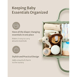 Bolsa de Pañales Plegable Portátil con Logotipo Personalizado, Organizador de Guardería para Bebés, Cesta de Almacenamiento con Compartimentos, Bolsa de Mano para Mamá - Product Image 6