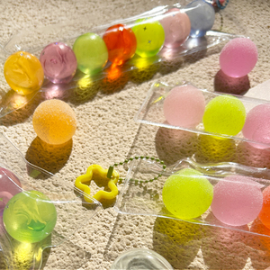 TPR Hot Sale 3cm Soft Ball Glitter Stress Ball Reliever Pinch Fidget Toy Gummy Toy Rainbow TPR Sensory Stress <b>Squishy</b> Balls - Product Image 2