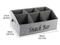Organisateur de collations à 6 compartiments séparés, boîte de rangement en tissu pour bar à collations, bonbons, cuisine