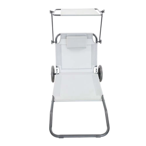 Venta al por mayor al aire libre Camping rueda carro silla plegable cama de <span class=keywords><strong>playa</strong></span> silla al aire libre jardín <span class=keywords><strong>tumbona</strong></span> con sombrilla dosel - Product Image 4