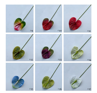 Bunga Anthurium Artificial Bentuk Hati Realistis Warna Hijau Merah untuk Natal, Rumah, Pernikahan, Wisuda (Grosir)
