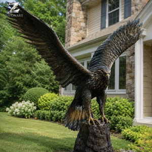 Sculpture d'<span class=keywords><strong>aigle</strong></span> en bronze, grande statue d'oiseau en vol, art animalier extérieur pour la décoration de jardin, villa, parc, hôtel, paysage - Product Image 1