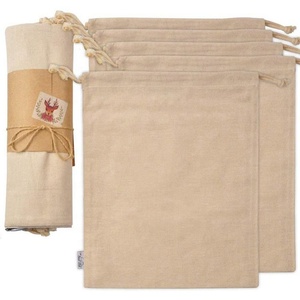 Custom Folding Canvas Drawstring <b>Bag</b> with Cotton Handle Reusable & Breathable - Product Image 3