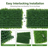 Mur végétal artificiel avec panneaux de feuillage en herbe de Milan multi-styles pour balcon, devanture de magasin, fond de jardin, décoration murale paysagère