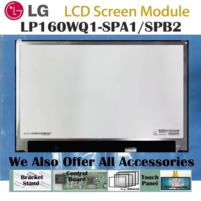 LP160WQ1-SPA1/SPB2 No Touch IPS HDR 16:10 Laptop LCD Screen Module 2560*1600 WLED EDP 40 Pins 100% SRGB 235g 28pcs/carton