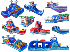 Inflable Tropical Paradise de 60 pies, Casa de Brinco Multicolor con Tobogán y Piscina, Gran Circuito de Obstáculos Inflable para Exteriores - Product Image 4