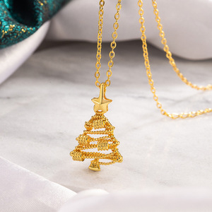 Collar con Colgante de Corazón Chapado en Oro de 18k para Mujer, Regalo del Día de la Madre con Caja de Regalo, Hipoalergénico, Resistente al Deslustre, al por Mayor - Product Image 1