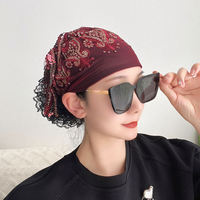 Topi Penutup Rambut Berlapis Ganda Satin untuk Musim Panas Warna Abu-abu, Topi Fashion Serbaguna Bergaya Elastis Ringan dan Bernapas