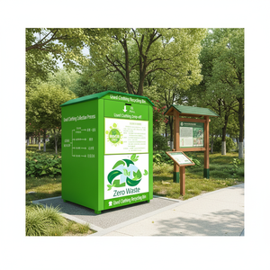 Bac de recyclage de vêtements usagés, bac de don de vêtements, bac à cartons usagés, <span class=keywords><strong>casier</strong></span> à colis en acier galvanisé sur pied - Product Image 2