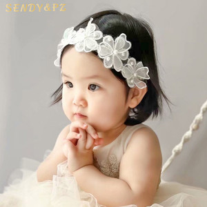 Diadema de Encaje con Flores para Bebé, Nueva Serie 2025, Correa con Flores de Perla Inmortal, Diadema Suave y Elástica para Bebé, Accesorios para el Cabello - Product Image 5