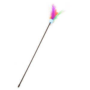 Wholesale pet cat toys, colorful feather cat wands, bells, pom-poms, plastic cat teasers, scratch and <b>bite</b> resistant cat toys. - Product Image 5