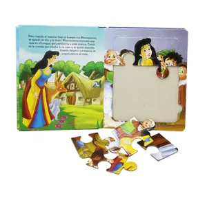 Livros de quebra-cabeças para crianças, impressora profissional de cor completa em inglês, canto redondo