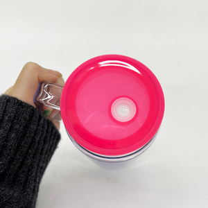 Magazzino USA Tazze Riutilizzabili Pre-Forate 12oz 16oz UV DTF Avvolgibili in Acrilico Trasparente Stile Globo di Neve per Caffè Viaggio Birra con Manico - Product Image 6