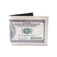 Dompet kulit Spot, klip kartu kredit ultra tipis untuk bisnis, dompet USD pria sederhana, tas kartu lipat ganda