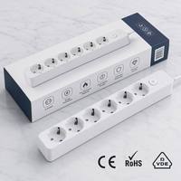 Multiprise industrielle sur mesure, norme UE, 6 voies, 16A, IP44, en laiton, avec 6 prises, blanche, pour usage domestique et professionnel