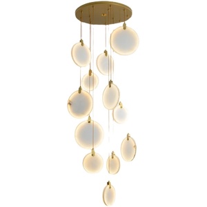 <span class=keywords><strong>Lustre</strong></span> minimaliste moderne en <span class=keywords><strong>cuivre</strong></span> albâtre pour le salon <span class=keywords><strong>et</strong></span> l'escalier en colimaçon Duplex Building Villa Suspension - Product Image 5
