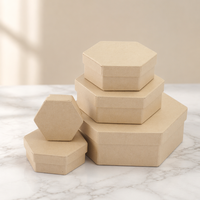 Boîte en papier kraft hexagonale pour l'art de la maternelle, boîte cadeau haut de gamme, boîte d'emballage pour bonbons de fête