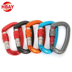 โรงงานที่กําหนดเองโลหะ 25KN คลิปสแน็ปตะขอ Carabiner สกรูล็อคสําหรับปีนเขากลางแจ้ง Rigging