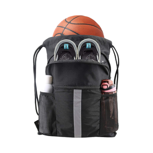 <span class=keywords><strong>BeeGreen</strong></span> X-Large Mochila deportiva de gimnasio negra con función impermeable Bolsa de cincha con cordón Forro de compartimento para zapatos Hecho de poliéster - Product Image 6