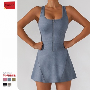 Jupe de <span class=keywords><strong>tennis</strong></span> imitation denim pour femmes, jupe de sport une pièce décontractée, style fitness de yoga, jupe courte anti-marche, couleur chair, nouvelle collection <span class=keywords><strong>2022</strong></span> - Product Image 1