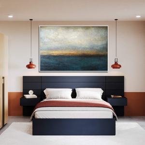 Peinture à l'huile abstraite texturée faite à la main, art mural sur toile peint à la main pour la décoration de salle de bain d'hôtel de luxe - Product Image 1