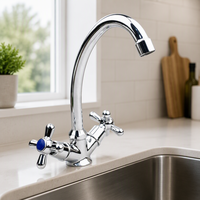 Robinet de bidet chromé à double poignée, mitigeur de lavabo en laiton à poser sur le comptoir pour salle de bain