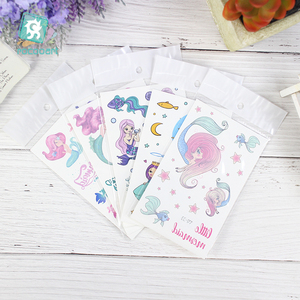 Nuovo disegno della sirena del tatuaggio temporaneo impermeabile del disegno della principessa della ragazza del pesce del fumetto piccolo adesivo del tatuaggio per le ragazze dei bambini - Product Image 5