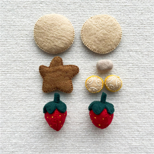Juego de tortitas de fieltro de lana hecho a mano, juego de tortitas, juego de 8 piezas, juguetes de comida de fieltro de lana para jugar a las casitas, juguete de educación temprana - Product Image 6