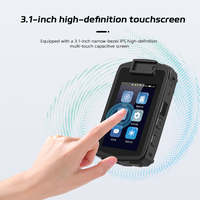 Caméra corporelle portable, écran tactile de 3,1 pouces, étanche, enregistrement en boucle, vision nocturne, 4G GPS, 48MP IVS-100, surveillance à distance
