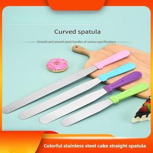 Cuchillo de beso recto de acero inoxidable, espátula suavizante de crema para hornear <span class=keywords><strong>pan</strong></span> y pastel, herramienta de decoración de cocina, raspador de repostería - Product Image 2