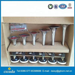 Profesyonel 12v/24v ücretsiz hava melodi altı trompet araba kornası 8 düğme anahtarı kutusu ile Fit araba kamyon otobüs tekne hava boynuz üzerinde kullanılan