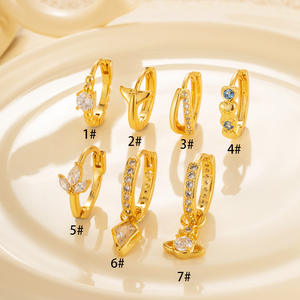 YW gros 18K plaqué or en acier inoxydable femme bijoux amour <span class=keywords><strong>cerf</strong></span>-<span class=keywords><strong>volant</strong></span> boucle d'oreille - Product Image 4