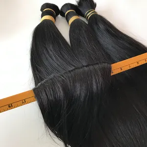 Unprocessed Raw Vietnamese Human hair products black natural straight 100% virgin Bulk replacement system for hair extensions