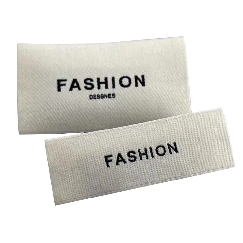 Privat gewebte Markenetiketten individuelles Logo Etikette personalisiertes Vetement-Gewebeetikett für Kleidung Stoff Kleidungsstück Etiketten 