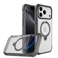Coque antichoc 2026 Beelan personnalisable avec support magnétique 360° et chargement sans fil, en TPU+PC avec support métallique pour iPhone 18