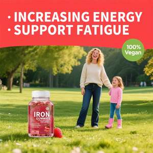 Fábrica Vitamina C Hierro Vegan Gummies Energía Deficiencia de hierro Suplemento vitamínico para mujeres y niños - Product Image 6