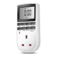 Mini Temporizador Digital LED Mecánico con Pantalla LCD para Enchufe de Pared, Compatible con EU, AU, US, UK, FR, BR