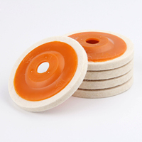 Disque de feutre de laine pure de haute épaisseur pour meuleuse d'angle 100mm roue de polissage à dos en plastique OEM pris en charge dureté moyenne grain fin