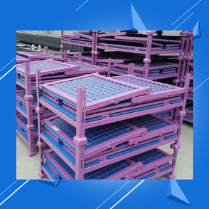 Heavy Duty Steel <b>Stacking</b> Rack 40x40mm Column 1.5mm Thickness Warehouse Storage <b>Shelf</b> Foldable Mezzanine Rack - Product Image 4