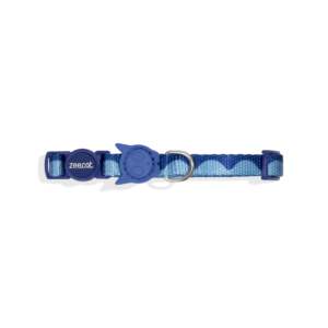 ปลอกคอแมวสวีล ลายสีฟ้า ปรับได้ พร้อมหัวเข็มขัดนิรภัยสำหรับแมว - Product Image 1