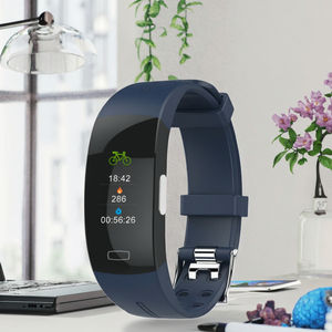 Bracelet intelligent OLED 0,96 pouces IP67, montre intelligente Android avec fonction météo <span class=keywords><strong>24H</strong></span>, fonction de liaison à distance, unisexe, noir - Product Image 2