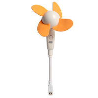 Ventilateur de refroidissement portable Kede BFS008 avec prise USB, en plastique, à 3 vitesses, avec pales souples
