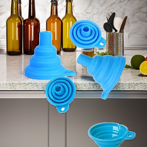Foldable Silicone 4-Piece Kitchen Funnel <b>Set</b> Durable Attractive Design <b>Microwave</b> Safe Dishwasher Safe for Beer/Liquid - Product Image 2