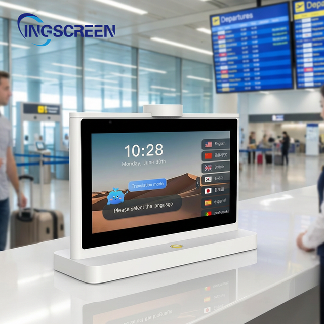INGSCREEN AI Language Solution Global Hospitality Dual-Screen Translator Voice Translation 37 Languages AI Voice Recognition