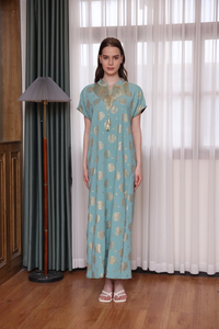 Abaya élégante pour femmes, à fleurs, dentelle <span class=keywords><strong>marocaine</strong></span>, sequins, broderie, respirante, coupe ample, grande taille, traditionnelle, pour mariage islamique - Product Image 3